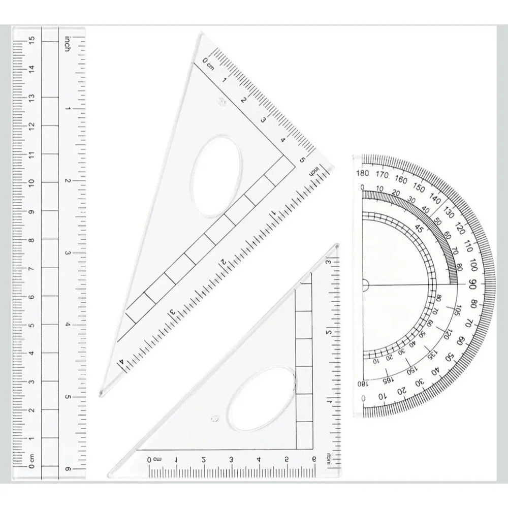 Student Geometry Set 10 Piece, Compass Ruler Protractor, Drafting Tools,‎ Black